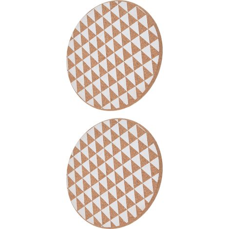 Lot de 2 sous-verres en liège, design sécuritaire, pratiques et brillants, style rustique, en bois, triangulaires, pour la cuisine. (1/5)