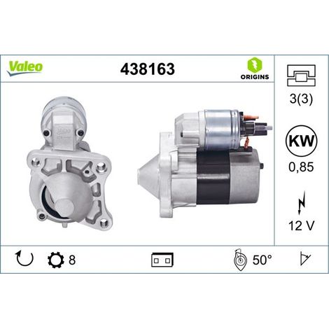 Démarreur VALEO 438163 DACIA 23300-00QAX 23300-4003R 23300-AZ71A 2330000QAX