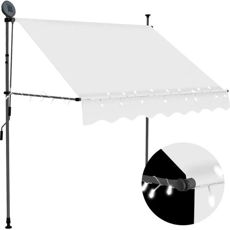 Toldo manual retráctil con LED crema 100 cm vidaXL