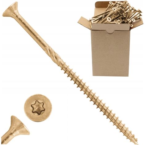 Vis Charpente Bois Azmet WT, 5 x 120 mm, Empreinte Torx, Tête Fraisée, Boîte 100 Pièces (1/5)