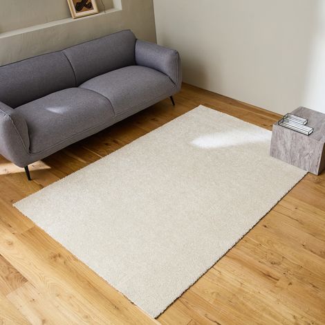Tapis intérieur velours frisé crème. poil ras effet bouclette  120 x 170 cm