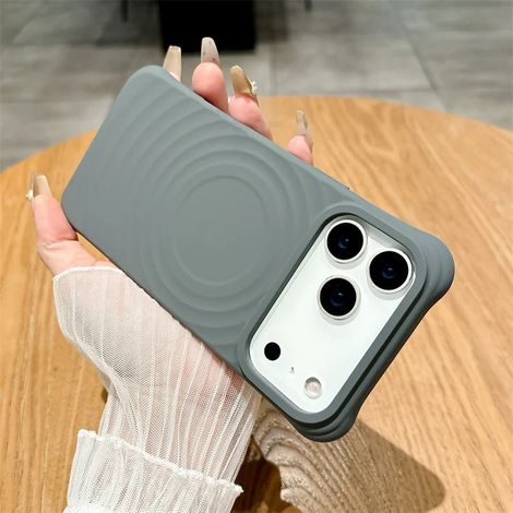 (Gris, iPhone 13) Coque de protection magnétique en silicone liquide, résistante aux chutes et douce au toucher.