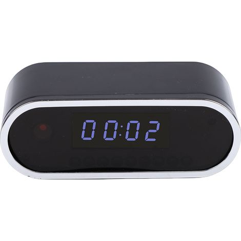 Caméra intérieure sans fil WiFi 1080P FHD grand angle 130° avec horloge 12/24h, détection de mouvement et mode nuit, application pour chambre à coucher (1/5)