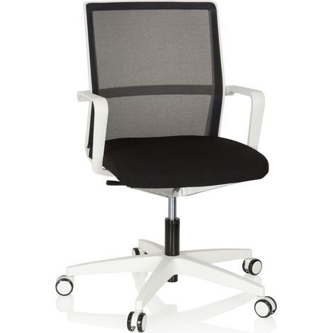 Chaise de bureau / chaise bureau MOVE-TEC NET 3D tissu maille blanc / noir hjh OFFICE