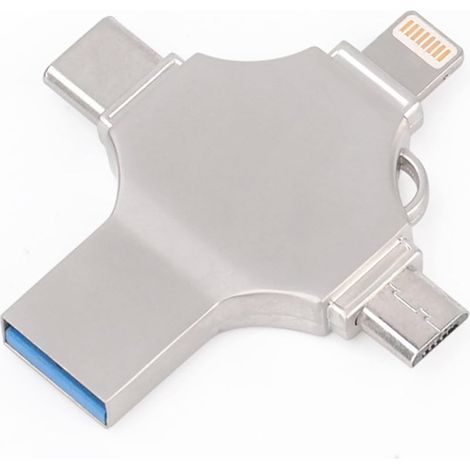 Clé USB - 32 Go - USB A USB C Micro USB Lightning - Compatible iPhone Android iPad Mac PC Windows - 4 Connecteurs (1/5)