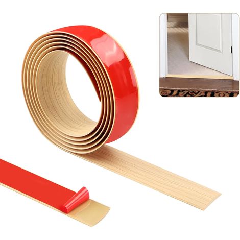 Bande de seuil, bandes de garniture de porte de tapis,bande de séparation de porte de sol auto-adhésive, bande de garniture de bord (4cm, Grain de chêne) (1/5)