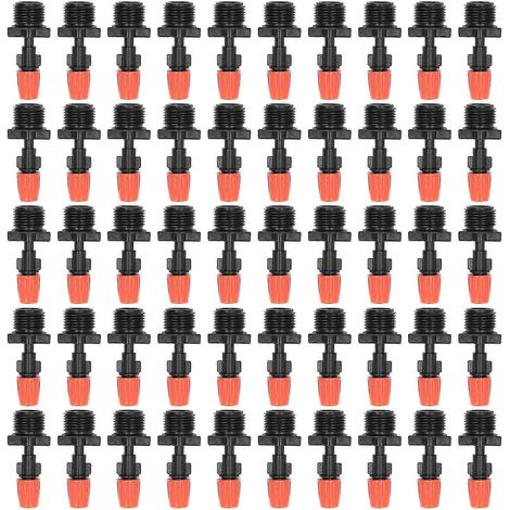 Adjustable Water Spray Head Atomizing Nozzle for Garden Irrigation - 50pcs G12 Male Thread (1/5)