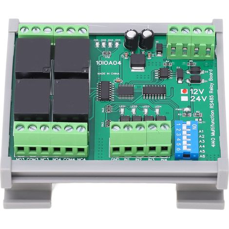 4-Kanal-RS485-Relaismodul mit Hardware-Reset-Funktion, 12V DC-Stromversorgung. (1/5)