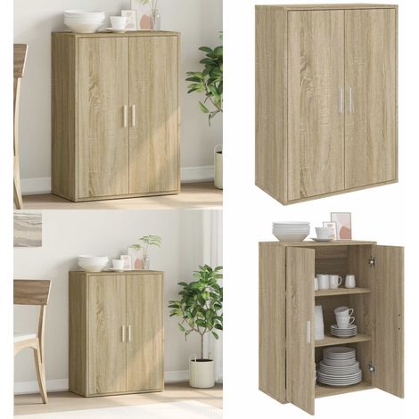 Sideboard Sonoma-Eiche 60x31x84 cm Holzwerkstoff - Wohnzimmer Schrank - Holz Schrank (1/5)