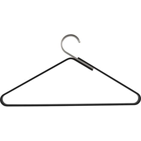 Kleiderbügel Ponos mit Hosensteg, 2in1 Hosenbügel und Kleiderbügel, Alu schwarz/Edelstahl gebürstet (1/4)