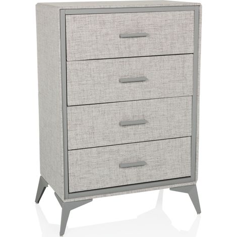 Kommode SKUFFY 64x35x90cm 4 Schubladen grau hjh LIVING (1/5)
