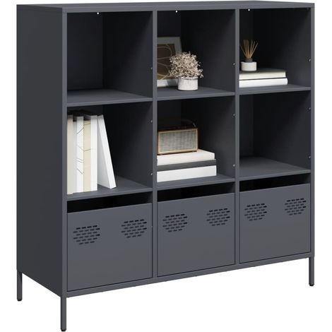 Highboard Anthrazit 101,5x39x103,5 cm Stahl
