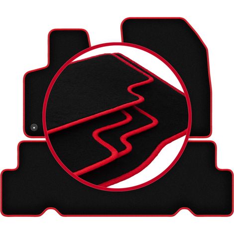 Alfombrillas de terciopelo con borde rojo para: Citroën C4 Grand Spacetourer de 5 plazas (2013-2021) (1/5)
