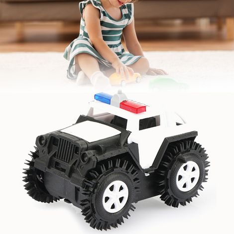 Camion électrique pour enfants avec manœuvres acrobatiques automatiques, style police, jouet pour garçons et filles, gris/blanc. (1/5)
