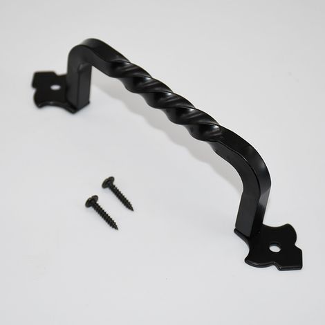 Maniglia - In acciaio - Ferramenta rustica - 120 mm - Senza piastra - Viti incluse - Finitura: Nero