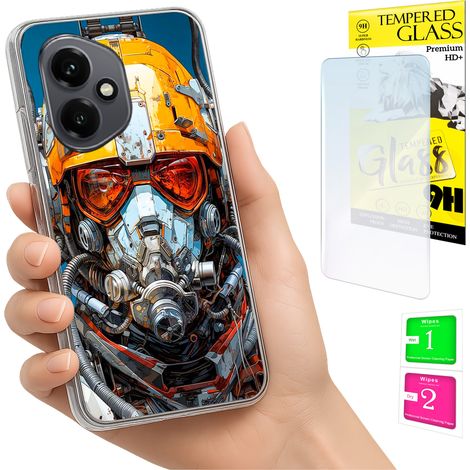 Funda para Honor X7d / 400 Smart Photo Cover Case Back Case + cristal 9H (1/5)