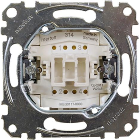Permutateur Merten encastré 1 pôle,10 AX, AC 250V,bornes enfichables