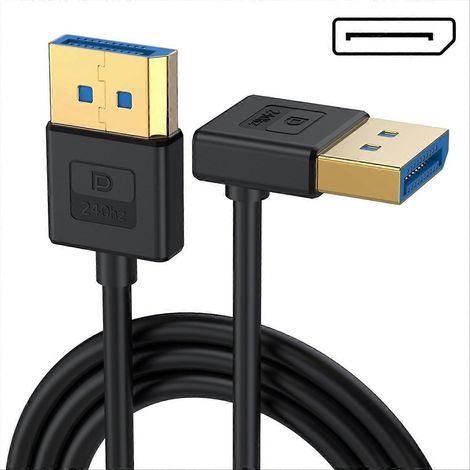 Câble audio/vidéo 8K 60 Hz 4K 144 Hz pour moniteur PC portable, coudé vers le bas (1/5)