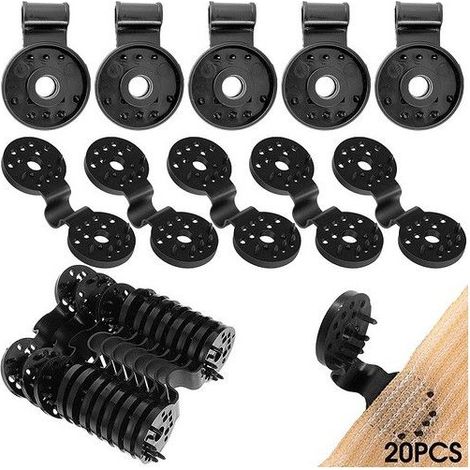 Clips de fixation anti-UV - Lot de 20 pièces - Noir - Polyéthylène PE - Dimensions 10,5x3,7 cm (1/5)