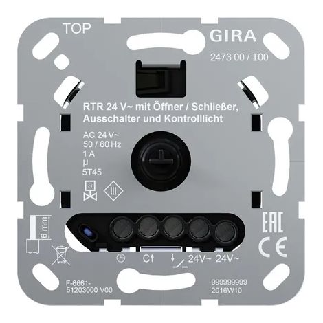 Gira RTR 24 V Abr./Cerr. Apag. + Control Mecanismo [247300], 2473 00