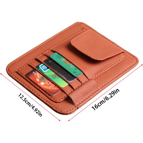Porte-Cartes Pare-Soleil Voiture PU Cuir Organiseur Accessoire Auto Range-Cartes (1/5)
