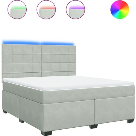 Maison Exclusive - Sommier à lattes de lit et matelas Gris clair 180x200cm Velours (1/5)