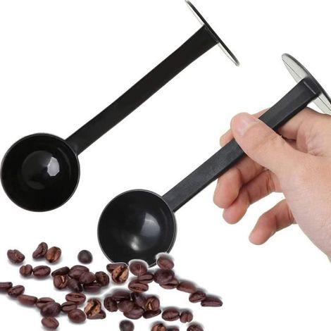 Cuillère à Café Expresso Poussoir Cuillère de Mesure Doseuse 10g - ANAWAKIA - Lot de 2 - Noir-Ywey (1/5)