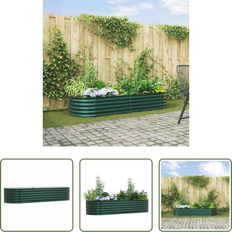 Gartengestaltung -  Hochbeet Grün 240 x 80 x 44 cm Stahl (1/5)