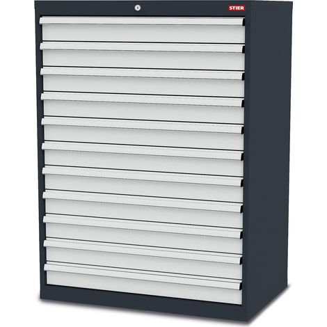 STIER Schubladenschrank mit 11 Schubladen BxTxH 900x575x1220 mm