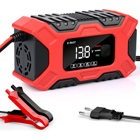 Car Battery Charger, 12V 6A LiFePO4 Motorcycle Battery Charger with Automatic Repair & LCD Screen, Smart Battery Charger for AGM/Gel/Wet/SLA (1/5)