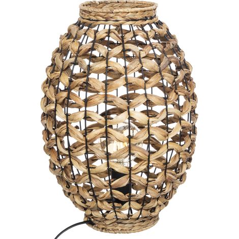 Tischleuchte SAND mit Lampenschirm aus Hyazinth, H. 40 cm (1/5)