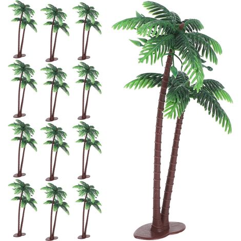 15 Pièces Cocotier en Plastique Vert, Arbre Miniature Artificiel (1/5)