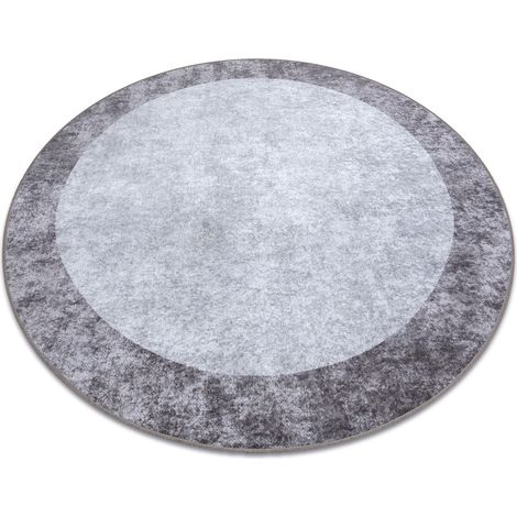 MIRO 51648.803 circle washing carpet Marble anti-slip - dark grey grey round 100 cm