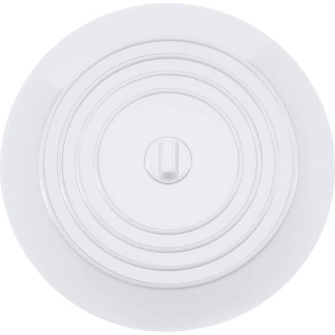 Bouchon evier de Cuisine13 CM Bouchon lavabo pour Salle de Bains et Cuisine- Bouchon Ventouse en Silicone (Blanc) (1/4)