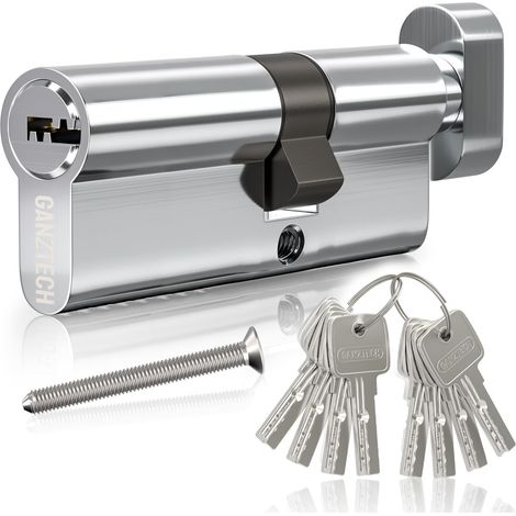 40/60T(100mm) Serrure de barillet de porte en Chrome,clé à clé avec 8 clés à fossettes horizontales,serrure à cylindre euro en Alliage d’aluminium,Applicable à composites et UPVC (1/5)