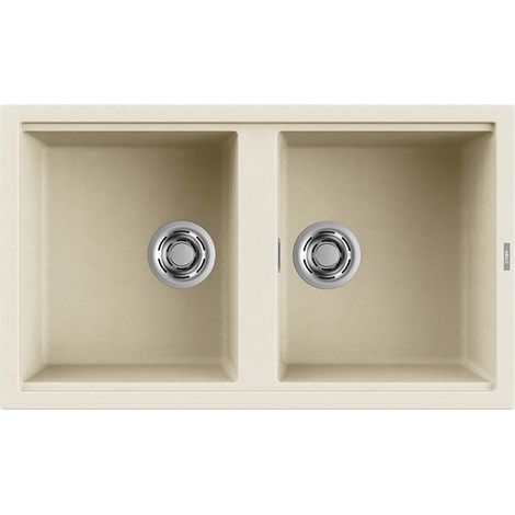 Lavello Elleci Incasso 2 vasche 86x51 Best 450 Granitek Bianco Antico LGB45062