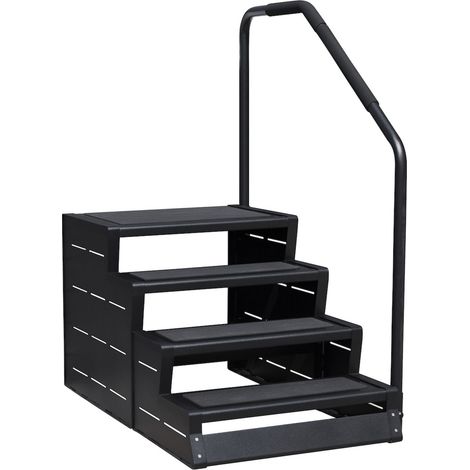Wellis Swim Spa Treppe Einstiegstreppe mit Handlauf Einstiegshilfe für Swim Spas Schwarz (1/2)