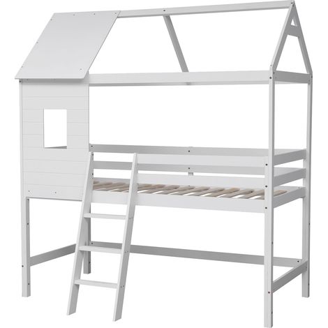 Letto a soppalco per bambini 190x90cm bianco MARGOT (1/4)