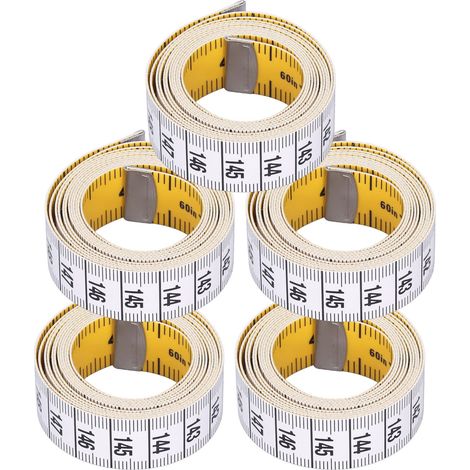 Mètre ruban souple flexible graduations claires double face jaune blanc, ruban à mesurer en pouces, outil de mesure précis, 2 mètres, pour couture et bricolage (1/5)