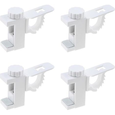 4 Pièces Support de Support de Pince Porte-Rideaux,Barre Transversale Réglable Tringle à Rideaux Stockage De Serviette Crochet (1/5)