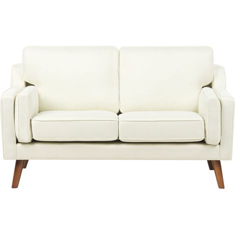 Sofa 2-Sitzer LOKKA Stoff Cremeweiß