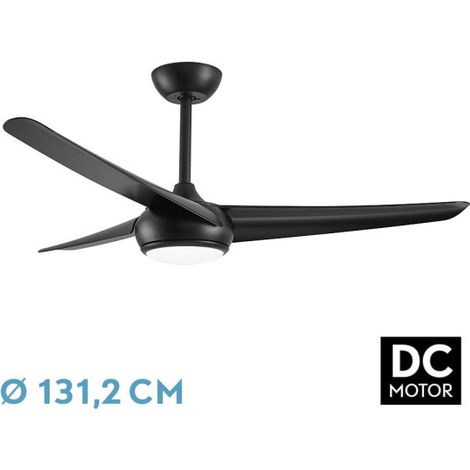 Ventilatore dc patras 24w nero 3aspas 6vel 3colori 131,2d 2424lm telecomando,memoria,timer