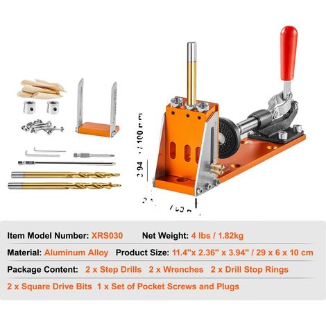 Kit de gabarit à trous de poche, profondeur réglable, construction durable, 30 PCs (1/2)