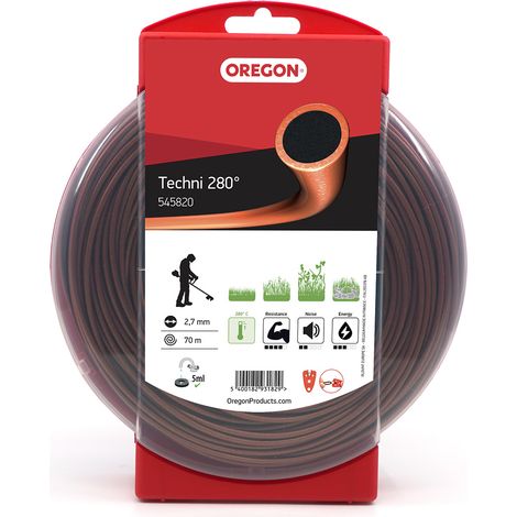 Fil débroussailleuse Rond Techni 280° Marron/Noir ø2.7mm/70m Oregon 545820