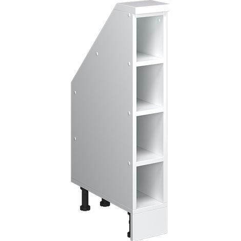 Dachschrägenschrank Rion, Weiß, 15 x 81.6 cm mit 4 Fächern, Vicco