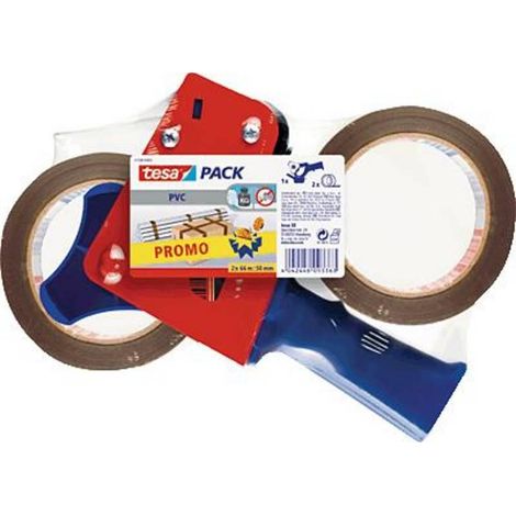 Dispensador cinta adhesiva Tesa marrón 50 mm x 66 m PVC