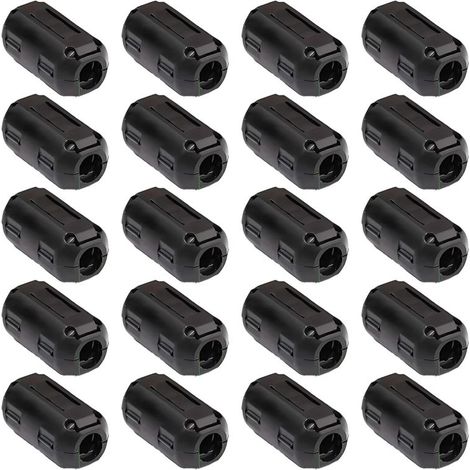 20 filtres annulaires magnétiques en ferrite noire à clipser (diamètre intérieur 9 mm) 90B (1/5)