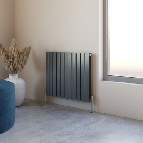 Acezanble 600x748mm Double Anthracite Horizontal Flat Panel Central Heating Designer Radiator