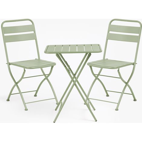 Set de mesa cuadrada 60x60 cm y 2 sillas plegables de jardín en acero Janti SKLUM             