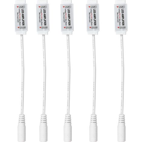 Amplificateur Signal RGBW - Pour Bandes LED 5050 - Connecteur DC Mâle - 12 V - 24 V - 1 Pièce (1/5)
